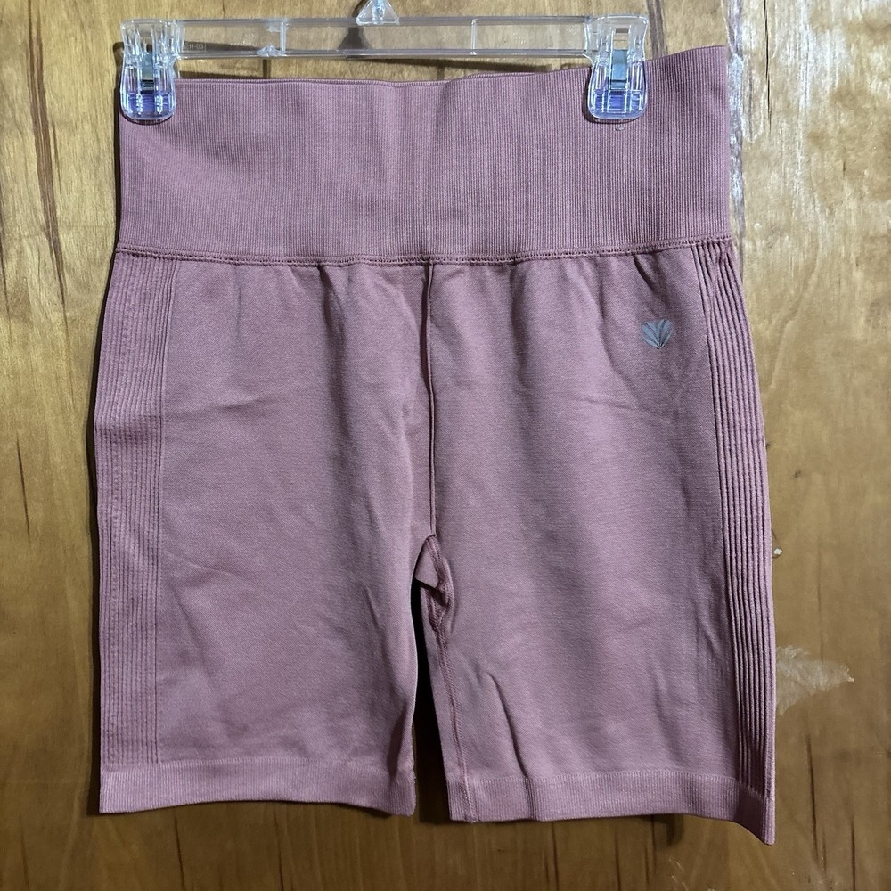 Pink Seamless Scrunch Butt‎ Biker Shorts High Waisted Yoga Gym Workout Large